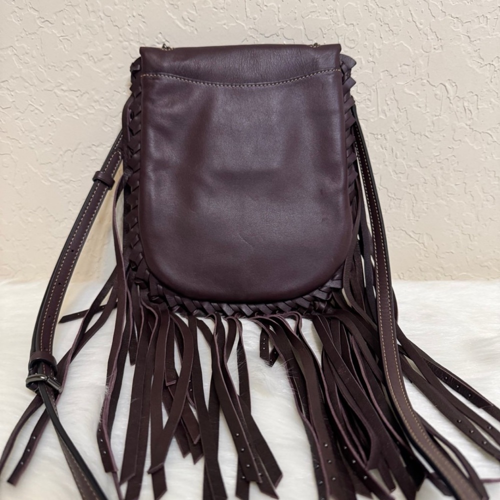 Coach Fringe Saddle Bag With Pyramid Rivets - Picture 7 of 12